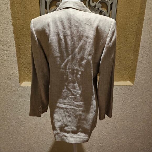 Jennifer Moore 10 Linen Blazer Oversized Beige Minimalist Jacket Quiet Luxury - Picture 4 of 9